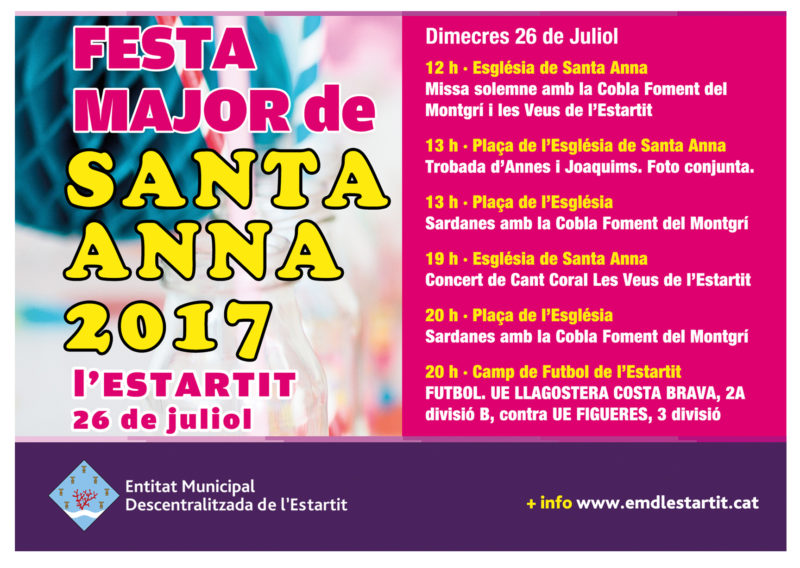 Cartell de la Festa Major de Santa Anna de l'Estartit | 2017