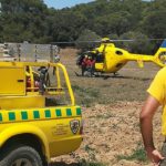 Rescat en helicòpter a una persona accidentada a la cala Sanià de Palamós