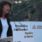 teresa jorda en un míting a llafranc