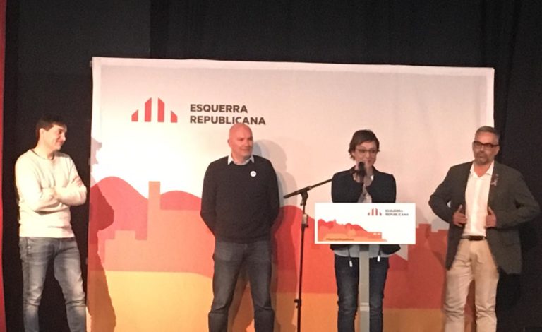 Montse Bassa durant el seu discurs al Congrés Regional ERC a Girona