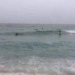 🔴VIDEO: Uns surfistes aprofiten el temporal per sortir a la mar