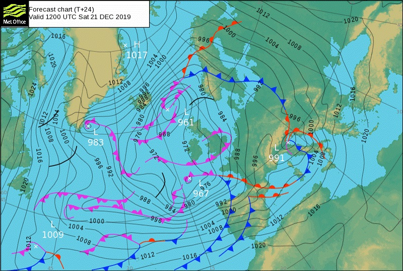 Previsió del temps a la Christmas Race 2019 a Palamós | Imatge de Met Office