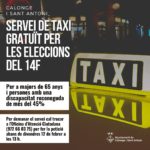 Calonge i Sant Antoni posen un servei de taxi gratuït per les eleccions del 14F Cartell servei de taxi