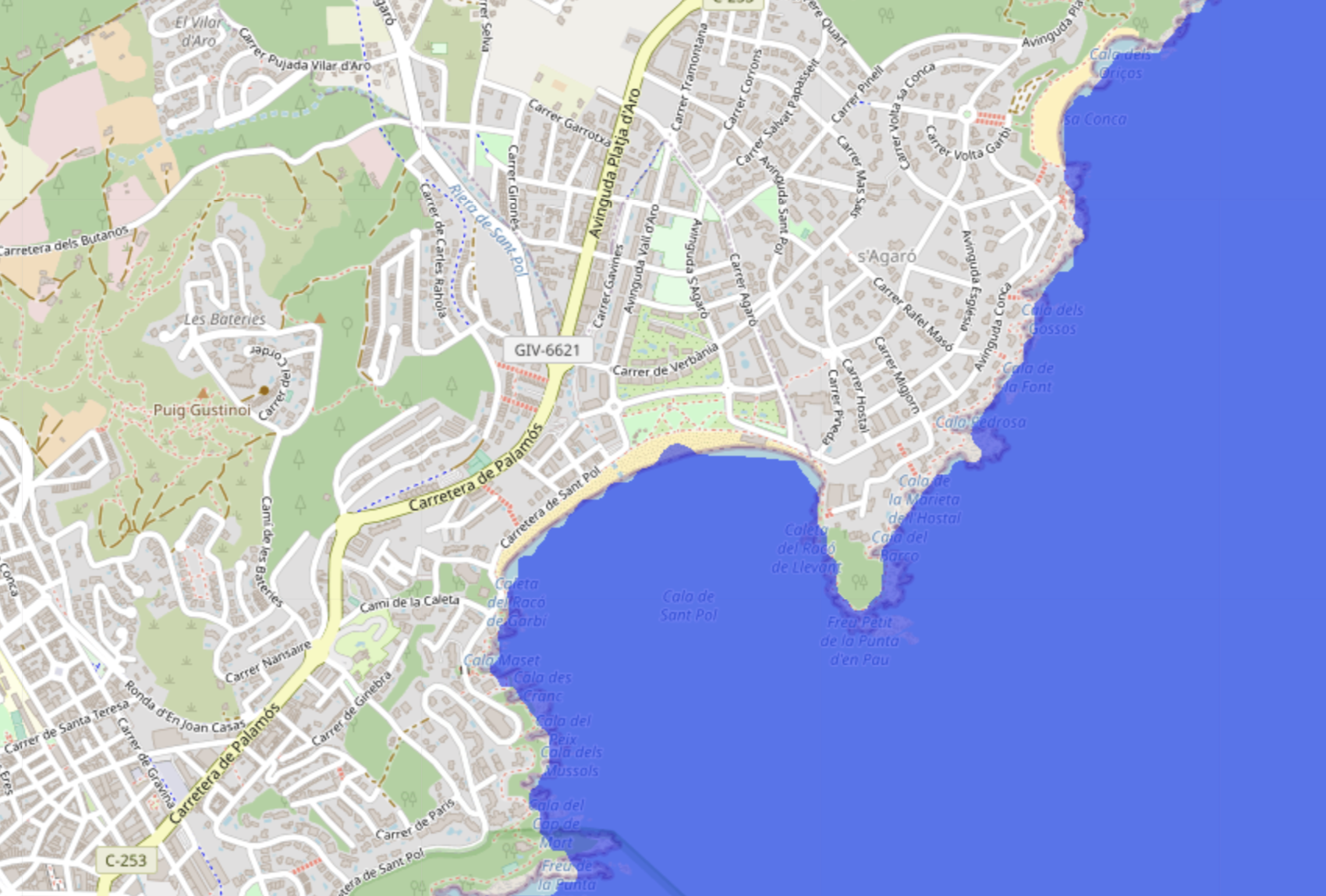 Augment del nivell del mar a la zona de Platja d'Aro i Sant Feliu
