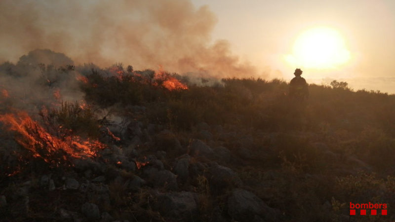 Incendi al massís del Montgrí - Imatge dels Bombers