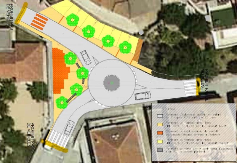 Mapa dels talls de trànsit a Cruïlles per la reforma de l'entorn de l'escola