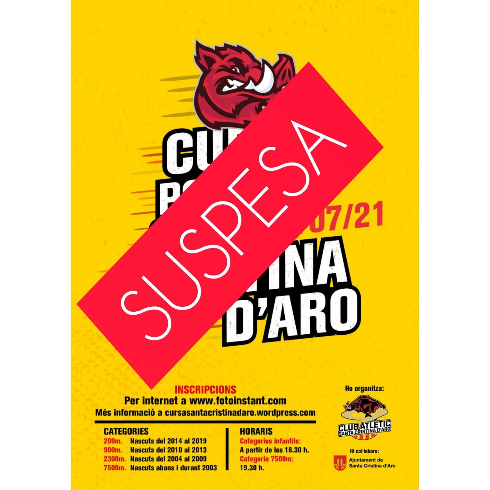 cursa popular suspesa