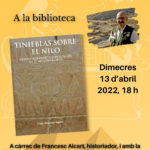 privat:-dimecres-13-d’abril-a-la-biblioteca,-presentacio-del-llibre-de-javier-martinez-babon-“tinieblas-sobre-el-nilo”