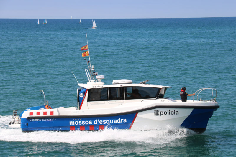 L'embarcació Josefina Castellví dels Mossos d'Esquadra, durant la presentació de la consolidació de la Unitat de Policia Marítima del cos - Albert Segura/ACN