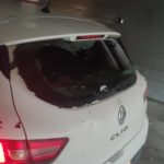 Diverses destrosses al Baix Empordà per una forta pedregada Un cotxe amb el vidre del darrere trencat a causa de la calamarsa que ha caigut al Baix Empordà aquest dimarts 30 d'agost