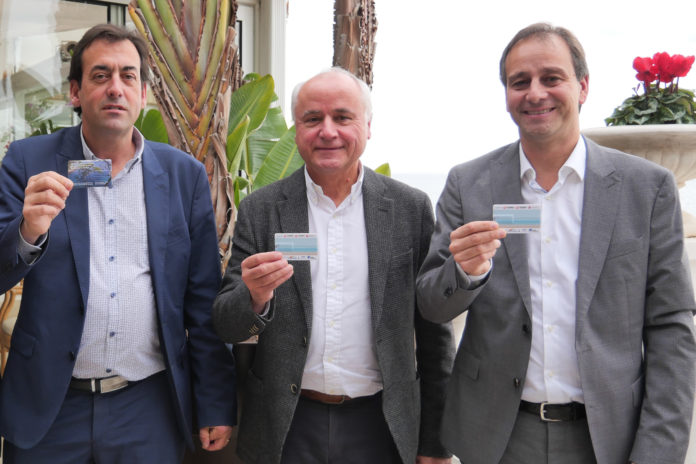 Els presidents de les tres cambres de comerç de Girona: Jaume Fàbrega (Girona), Eduard Bosch (Sant Feliu de Guíxols) i Pol Fages (Palamós)
