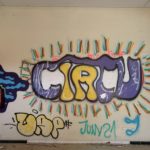Graffiti a l'interior de Radio Liberty