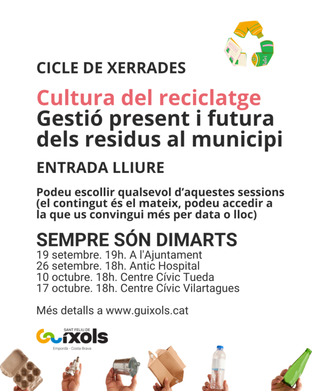 cicle xerrrades recicltage Sant Feliu de Guíxols