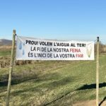 Pancarta protesta pagesos aigua ter