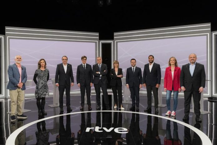 Candidates for the May 12 Catalan election during a televised debate on RTVE Catalunya / RTVE Catalunya Candidates for the May 12 Catalan election during a televised debate on RTVE Catalunya / RTVE Catalunya