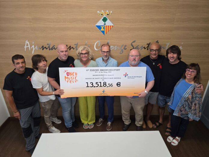 L’OncoMusicFest entrega 13.518,56 € a Serveis de Salut integrats del Baix Empordà