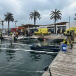 privat:-simulacre-d’incendi-en-una-embarcacio-amb-vessament-de-carburant-a-la-marina-d’empuriabrava