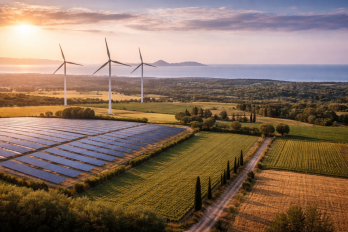 Energies renovables a l'Empordà . Imatge generada per Intel·ligència Artificial