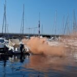 El Port de Palamós acull un simulacre d’incendi d’una embarcació i de contaminació marítima
