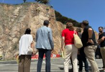 Les obres de la cinglera del turó del port de Sant Feliu acabaran a finals d’estiu Visita Sílvia Paneque port sant feliu de guíxols