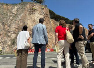 Les obres de la cinglera del turó del port de Sant Feliu acabaran a finals d’estiu Visita Sílvia Paneque port sant feliu de guíxols