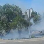 Els Bombers treballen per apagar un incendi als Masos de Pals incendi pals