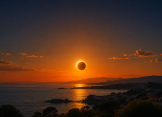 On veure el gran eclipsi de Sol del 12 d’agost: els millors indrets de l’Empordà i les zones de Catalunya on serà total Simulació eclipsi de sol