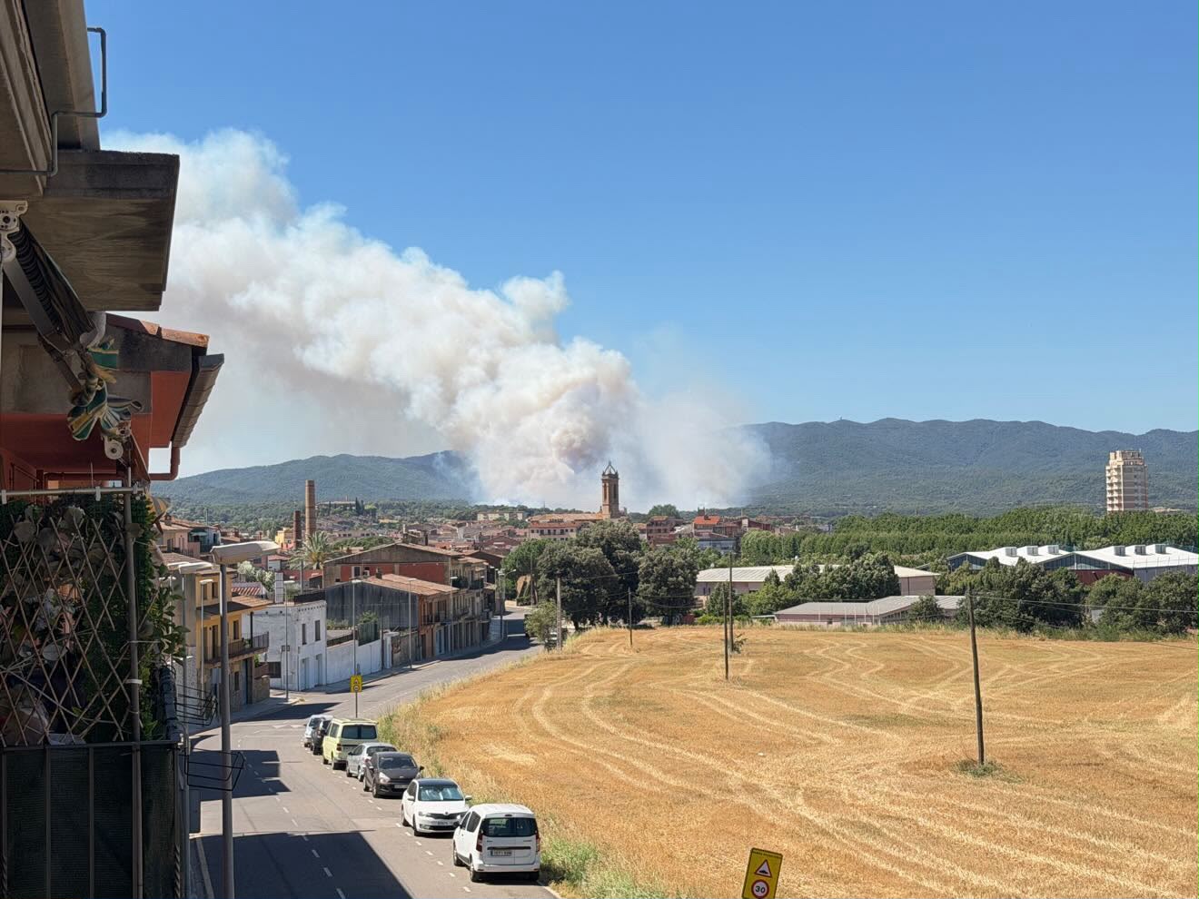 Incendi vist des de la Bisbal