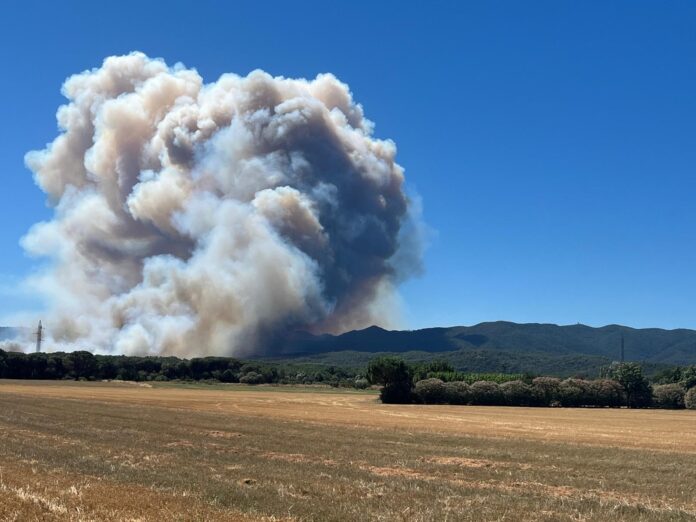 Incendi vist des de la Bisbal Incendi vist des de la Bisbal